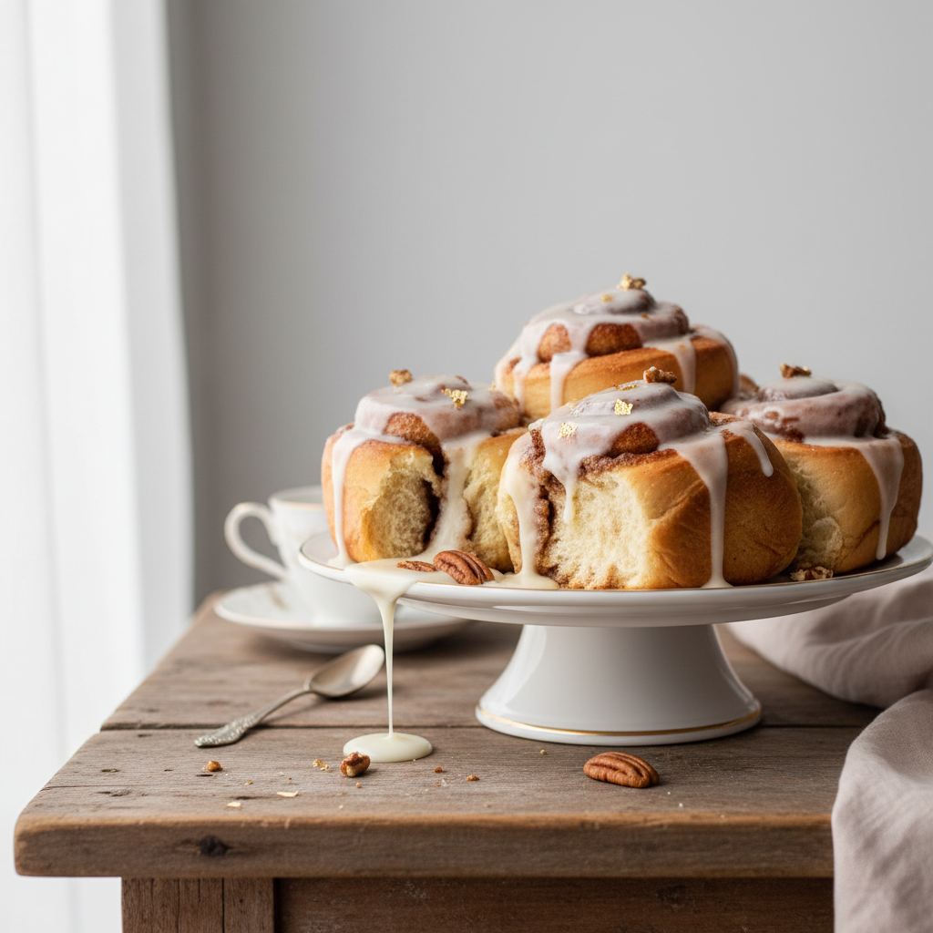 Photo de Recette de cinnamon rolls briochés et fondants