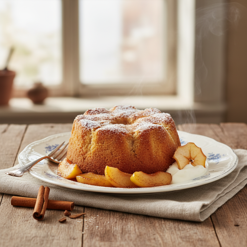 Photo de Recette de moelleux aux pommes grand-mère à la cannelle