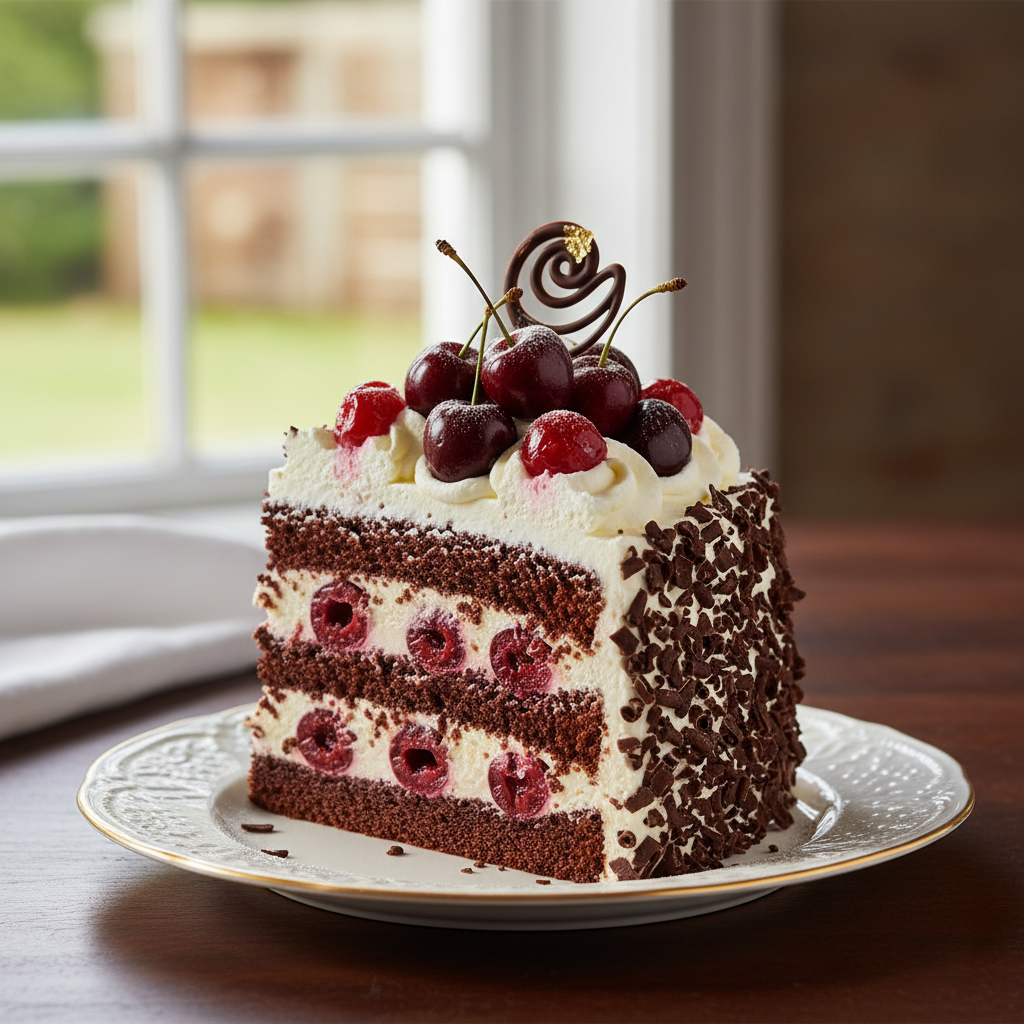 Photo de Recette de la forêt noire traditionnelle aux cerises