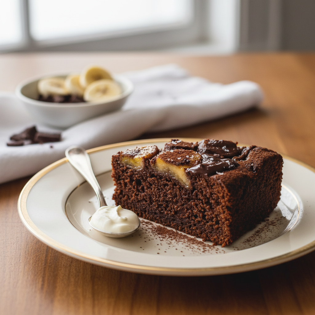 Photo de Recette de gâteau banane chocolat fondant et moelleux