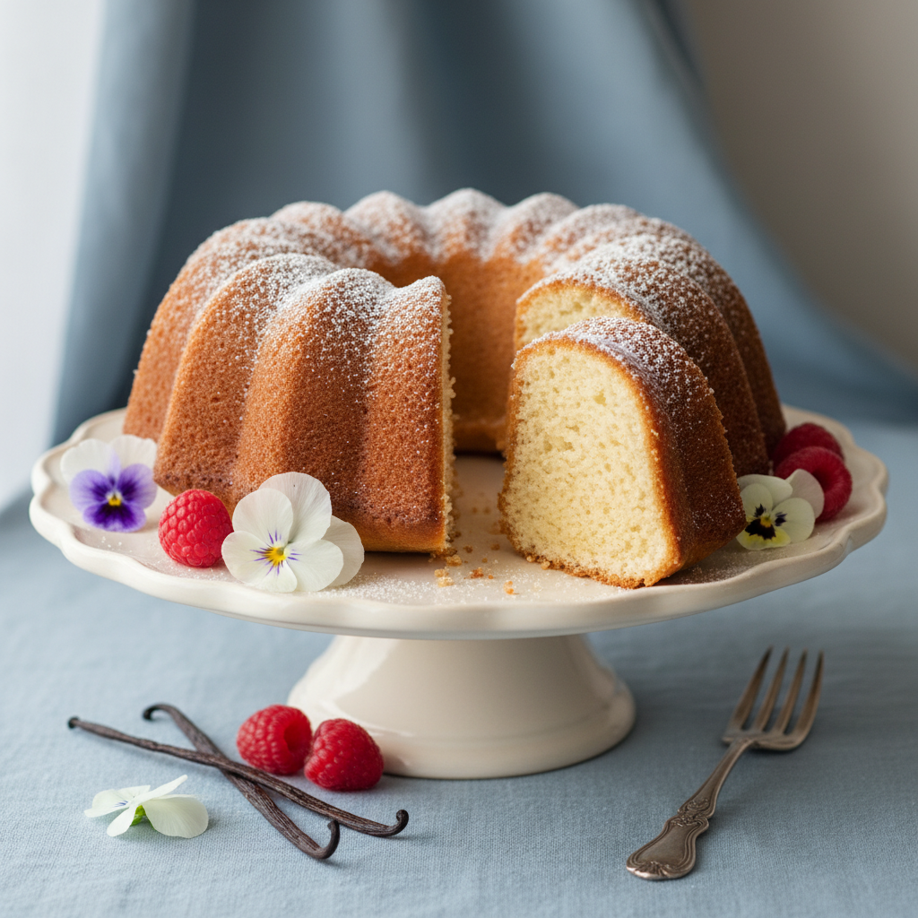 Photo de Recette de gâteau au yaourt aérien à la vanille bourbon