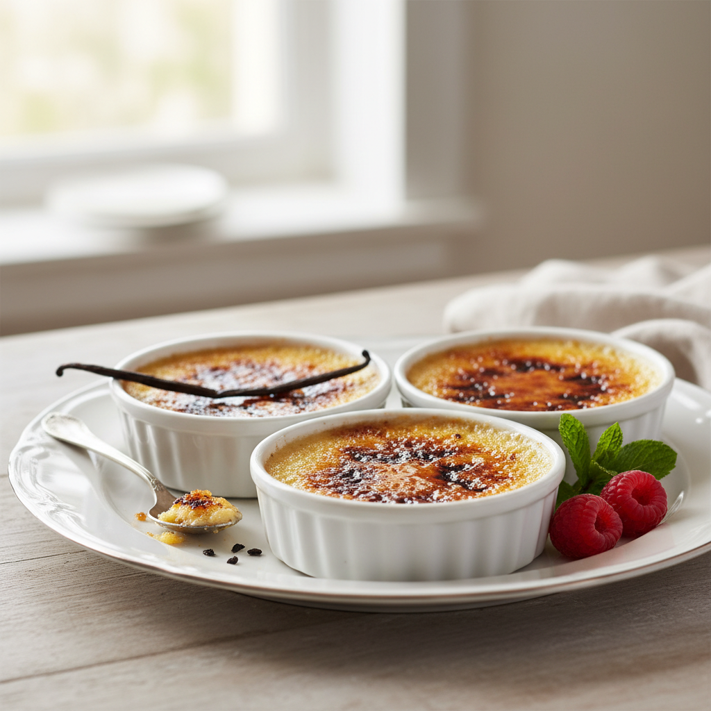 Photo de Recette des crèmes brûlées à la vanille Bourbon
