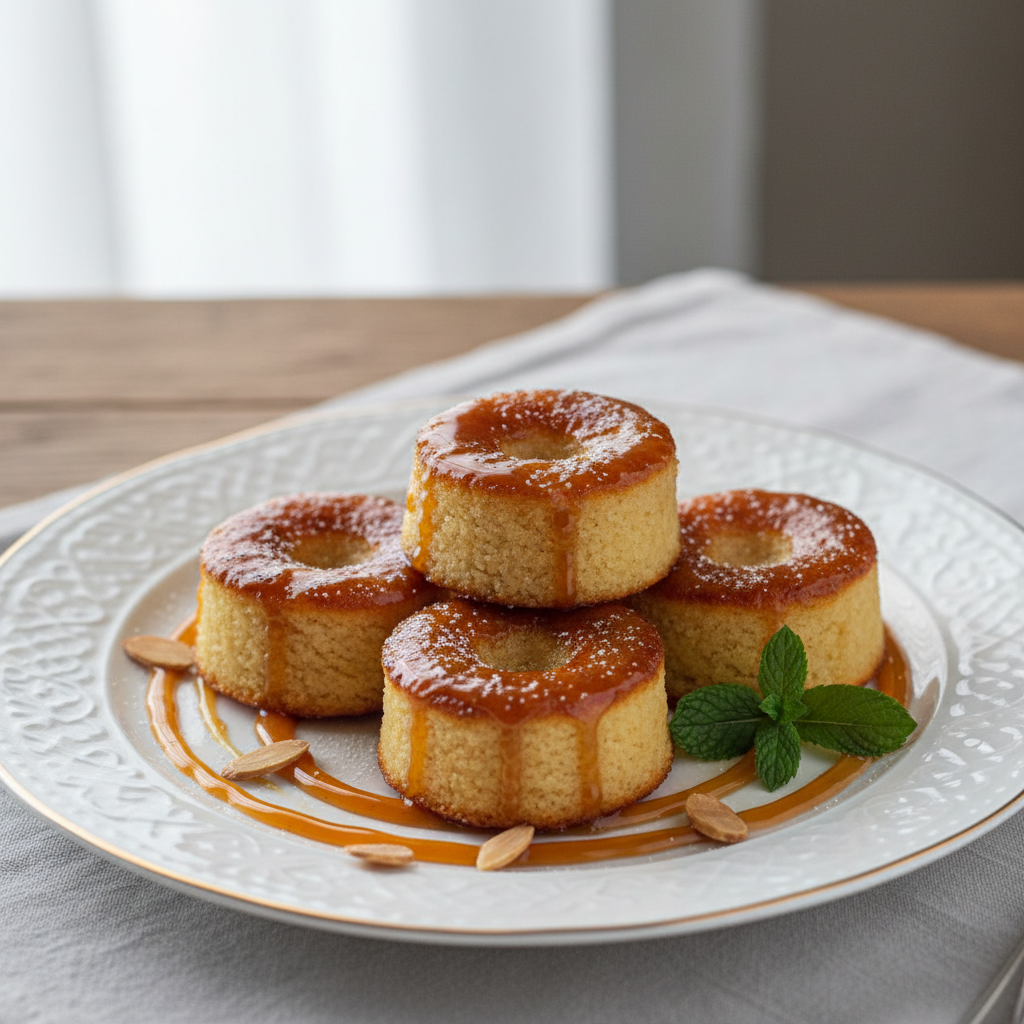 Photo de Recette de gâteaux de semoule fondants au caramel