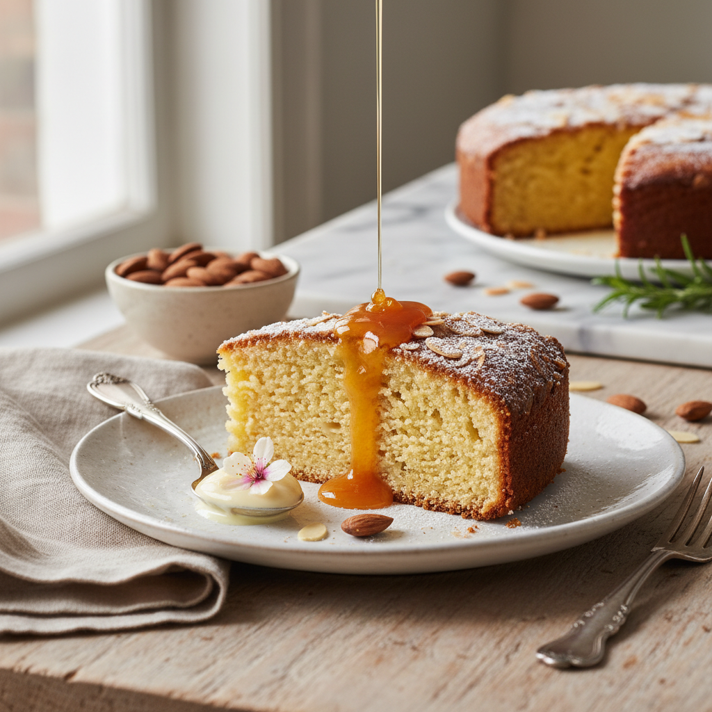 Photo de Recette de gâteau aux amandes moelleux et intensément parfumé