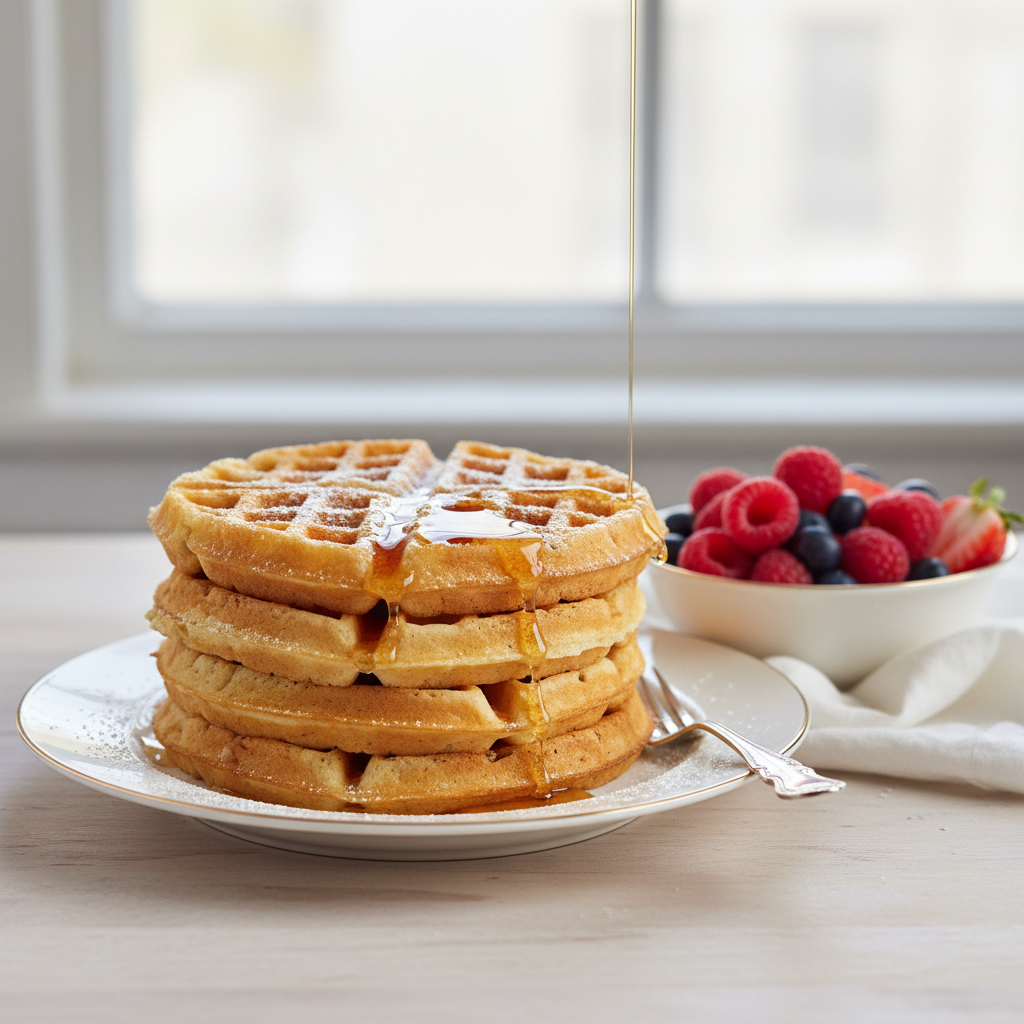 Photo de Recette de gaufres croustillantes et moelleuses au sucre