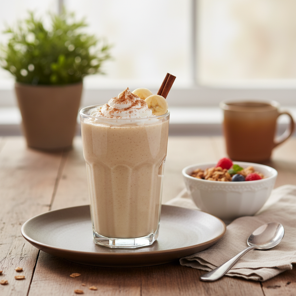 Photo de Recette de smoothie banane gourmand à la cannelle