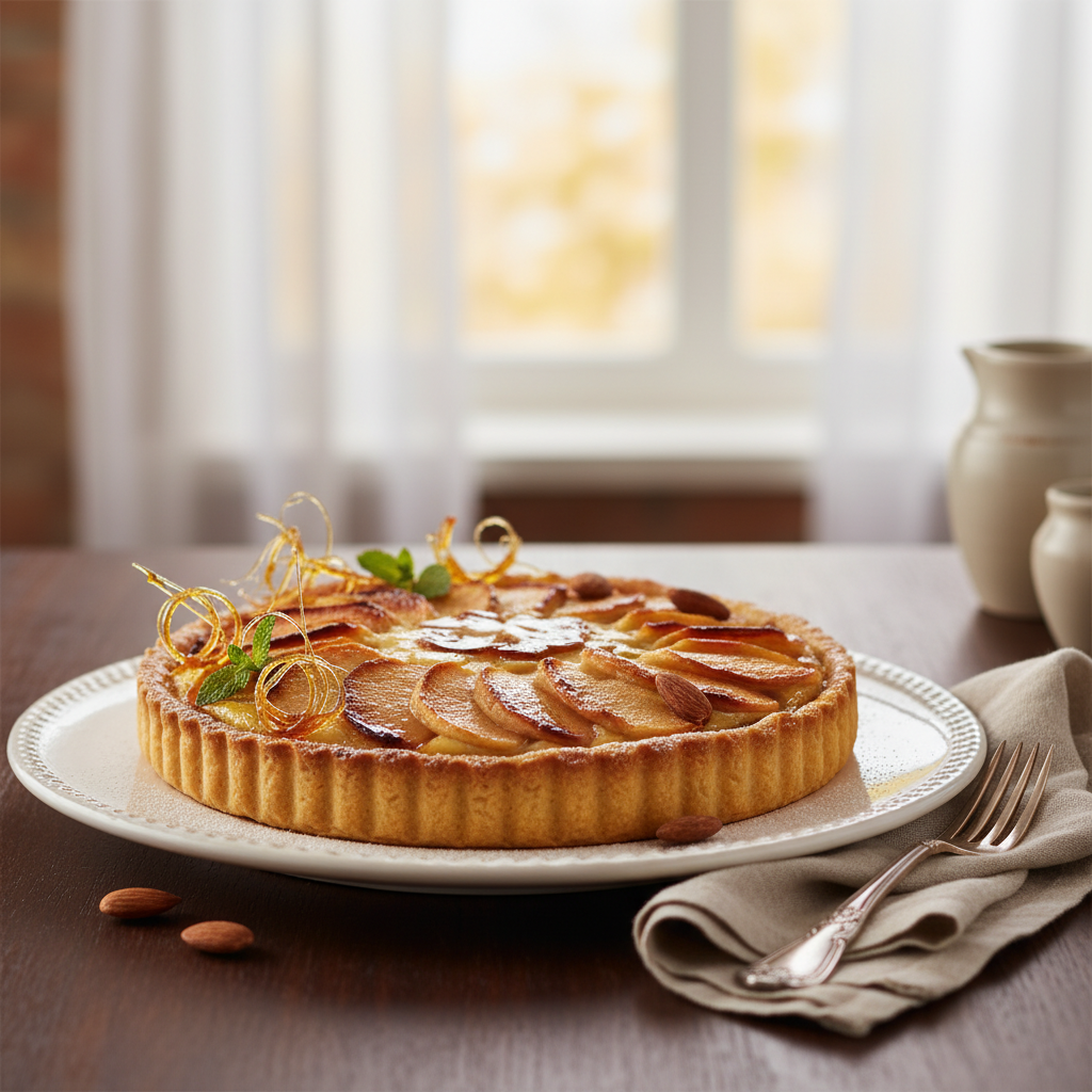 Photo de Recette de tarte aux pommes normande fondante et crémeuse