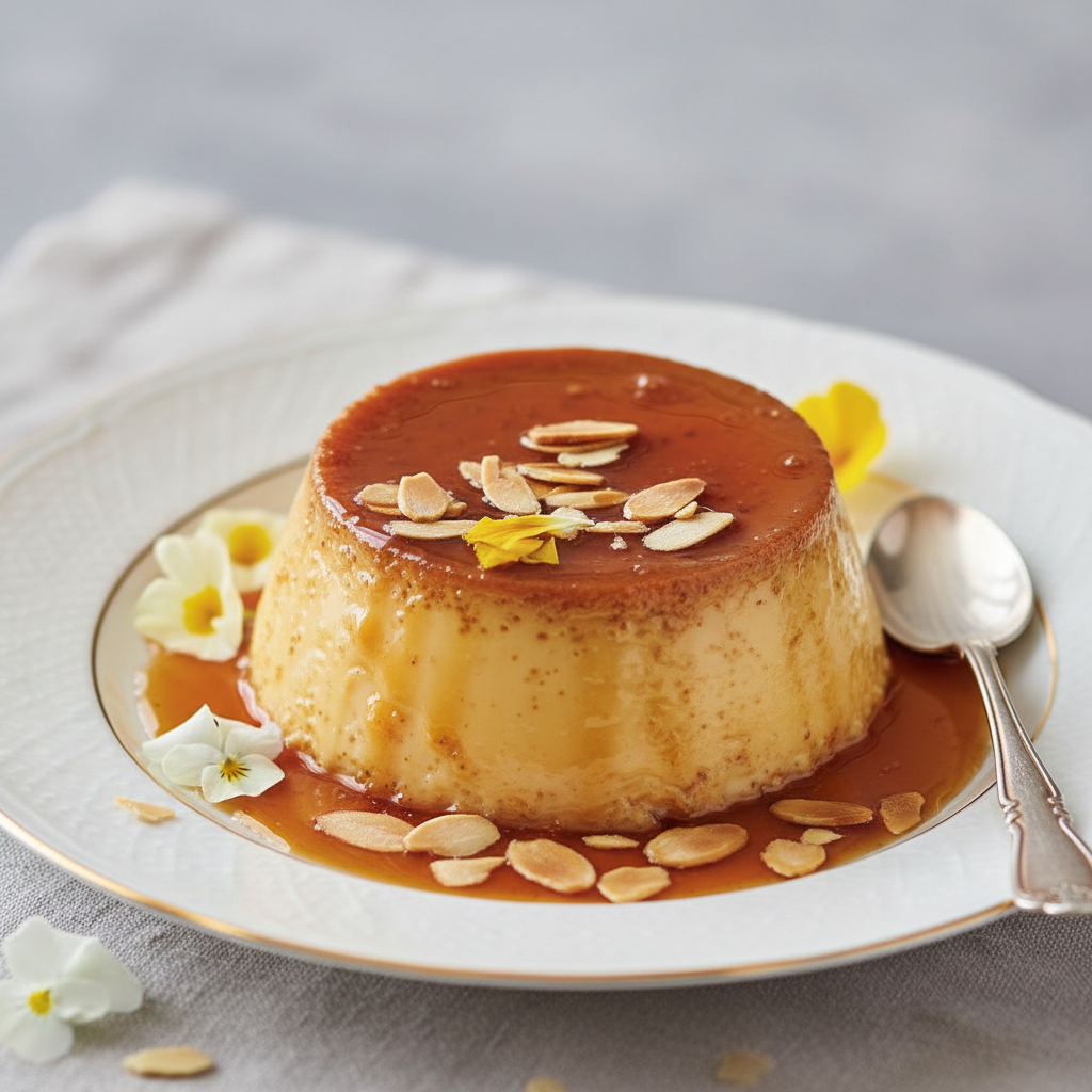 Photo de Recette de l'authentique flan aux œufs nappé de caramel