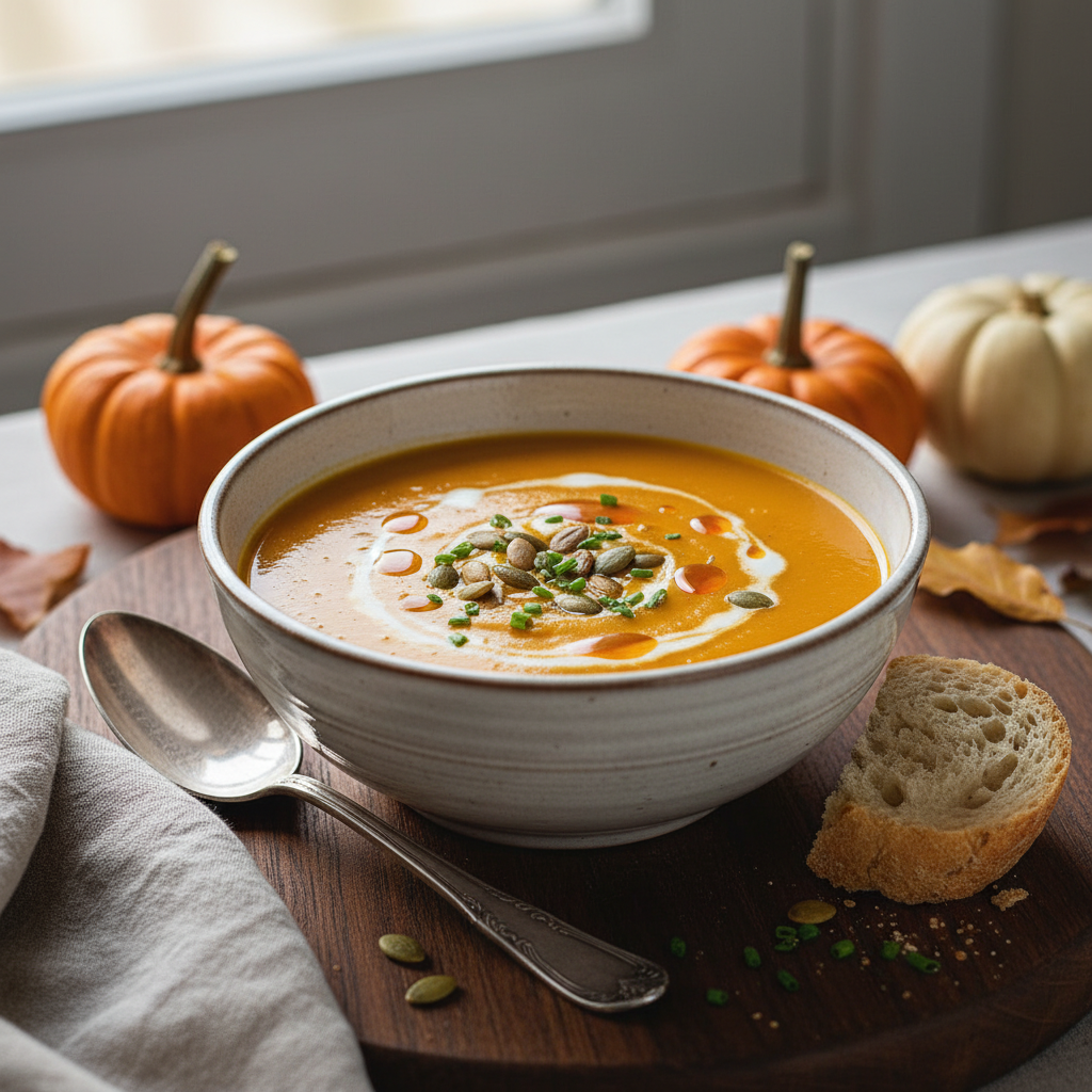 Photo de Recette de soupe au potiron onctueuse et réconfortante