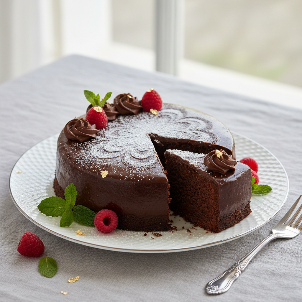 Photo de Recette du gâteau au chocolat sans œufs ultra moelleux