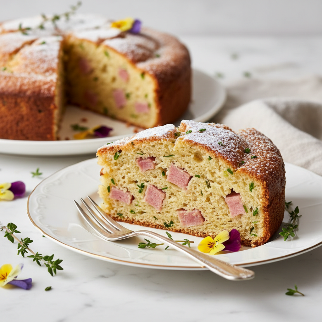 Photo de Recette du cake au jambon traditionnel et très moelleux