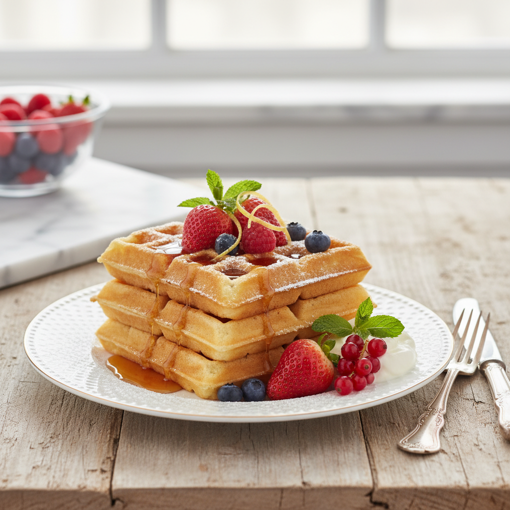 Photo de Recette des gaufres légères et dorées au Thermomix