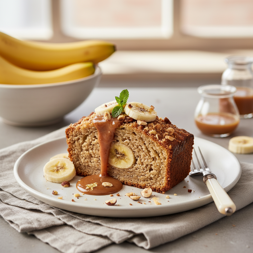 Photo de Recette de banana bread moelleux au beurre noisette
