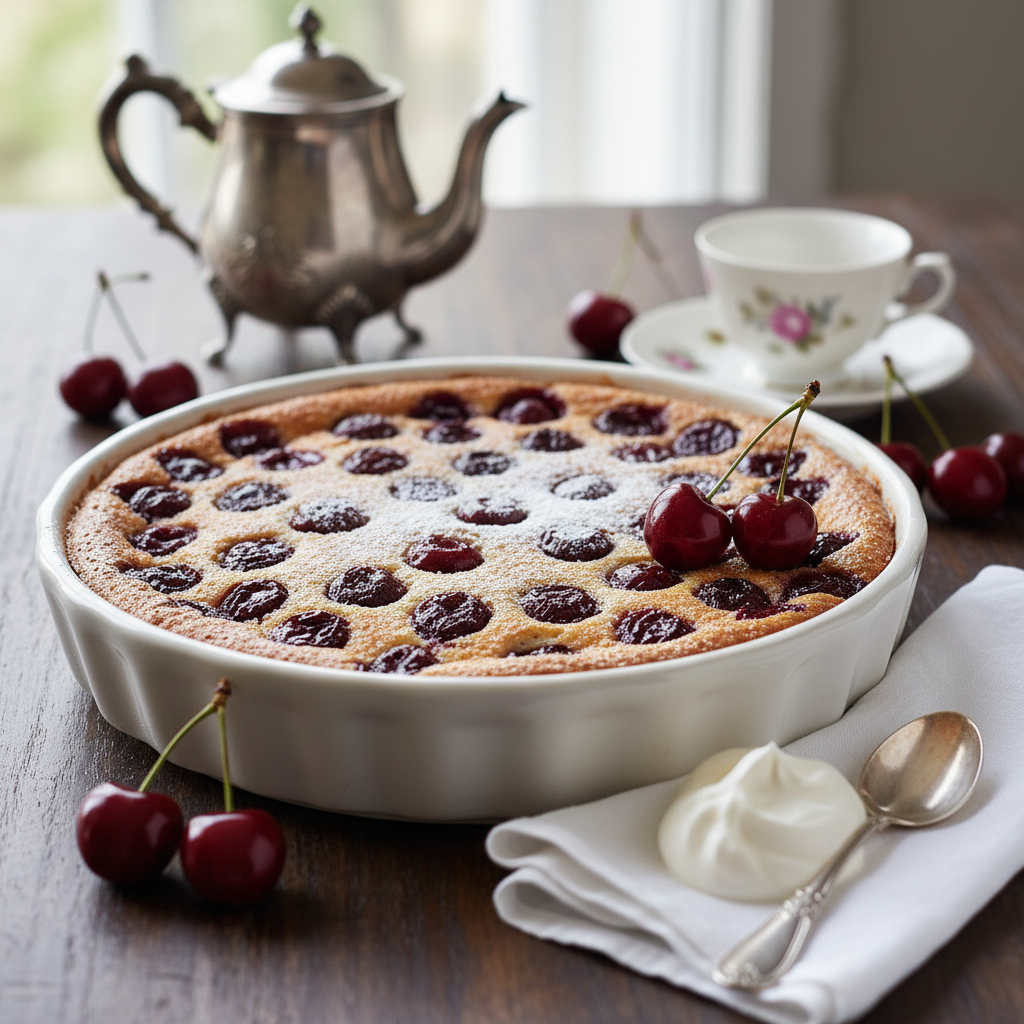Photo de Recette du clafoutis aux cerises traditionnel et onctueux