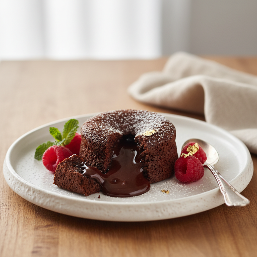 Photo de Recette de mi-cuit au chocolat noir intense et fondant