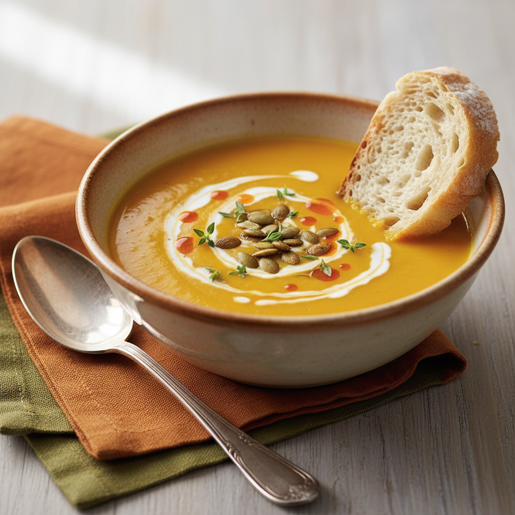Photo de Recette de soupe au potiron traditionnelle et réconfortante