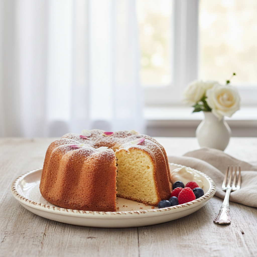 Photo de Recette de gâteau au yaourt à l'ancienne ultra aérien