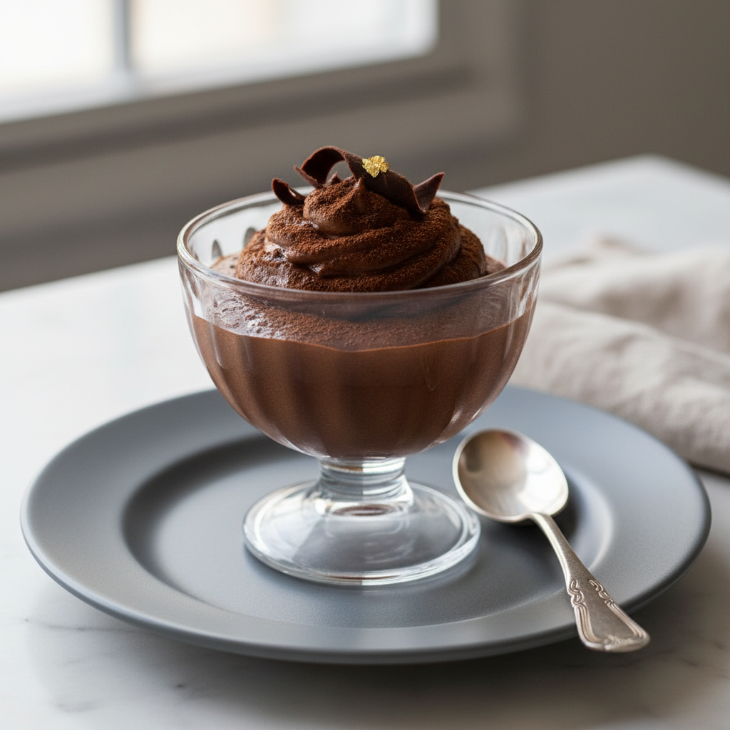 Photo de Recette de mousse au chocolat noir traditionnelle et corsée