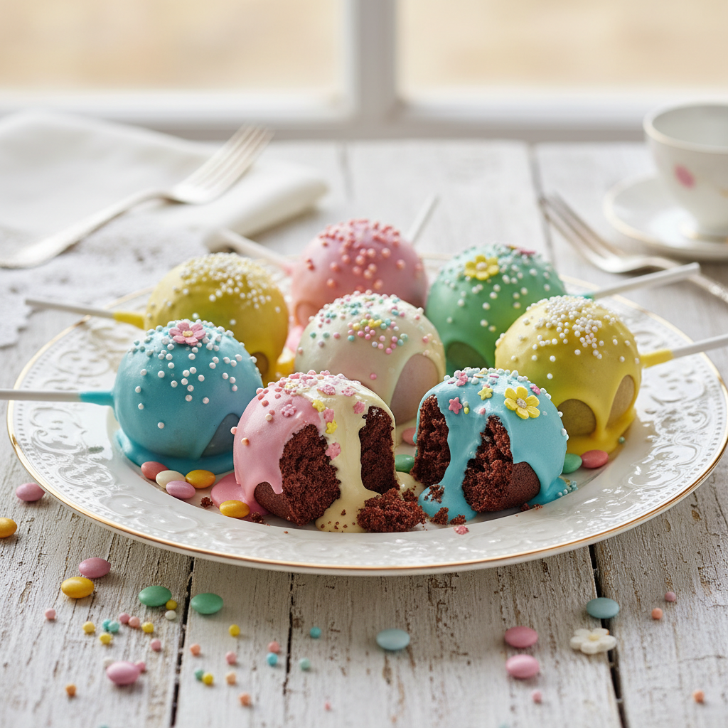 Photo de Recette des pop cakes au chocolat fondants et colorés