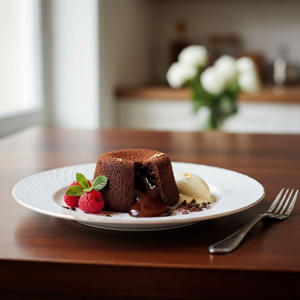 Photo de Recette de gâteau fondant au chocolat noir intense