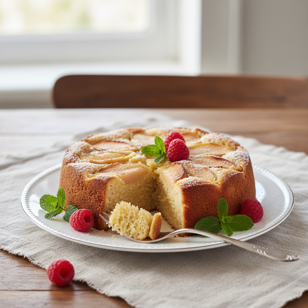 Photo de Recette de gâteau au yaourt aux pommes fondant et fruité