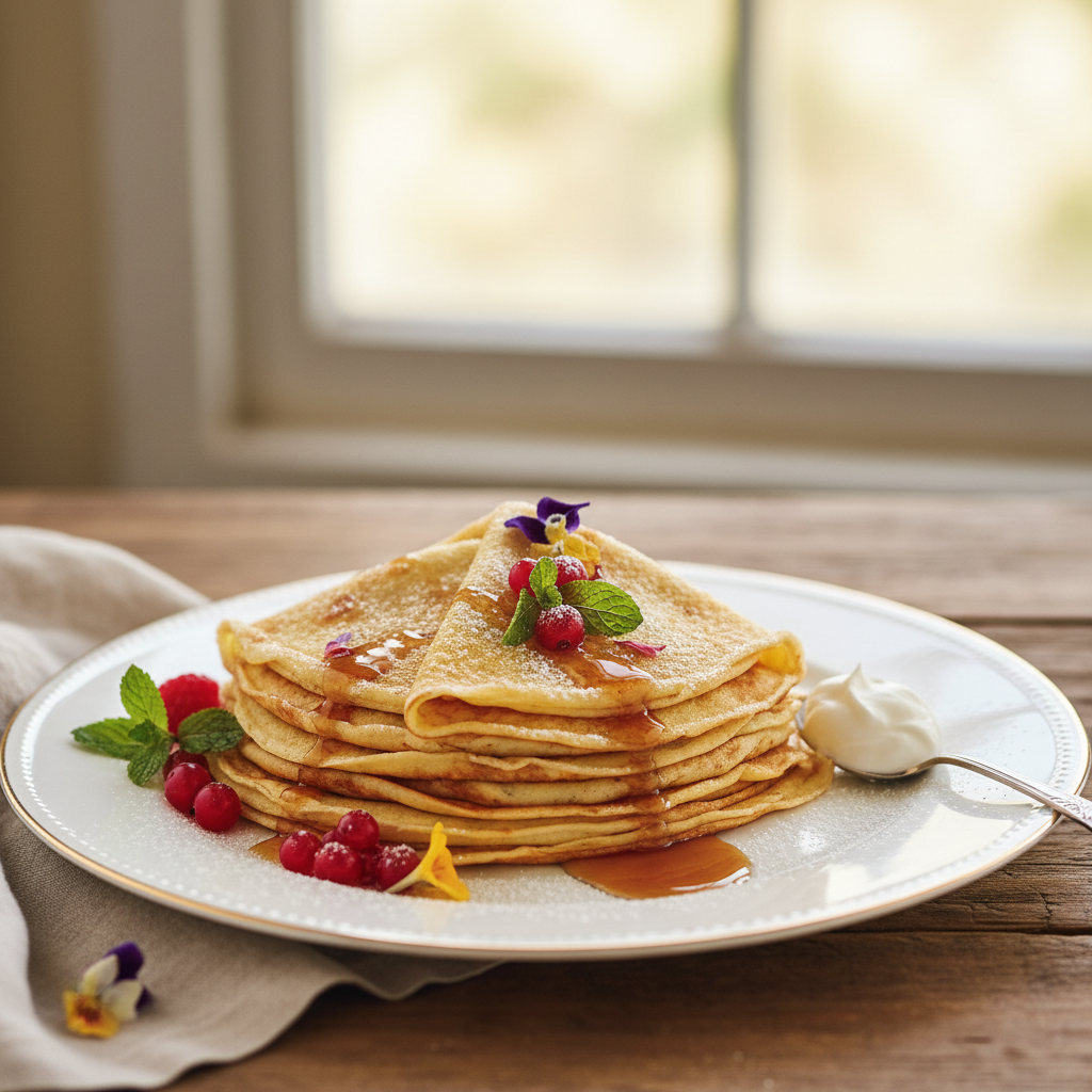 Photo de Recette des crêpes sucrées fines et parfumées
