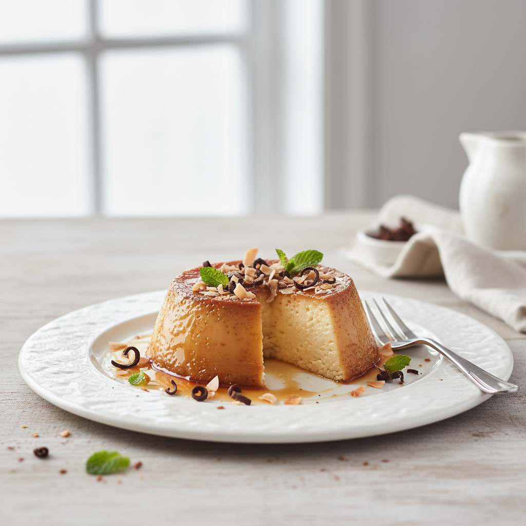 Photo de Recette du flan coco antillais traditionnel et onctueux