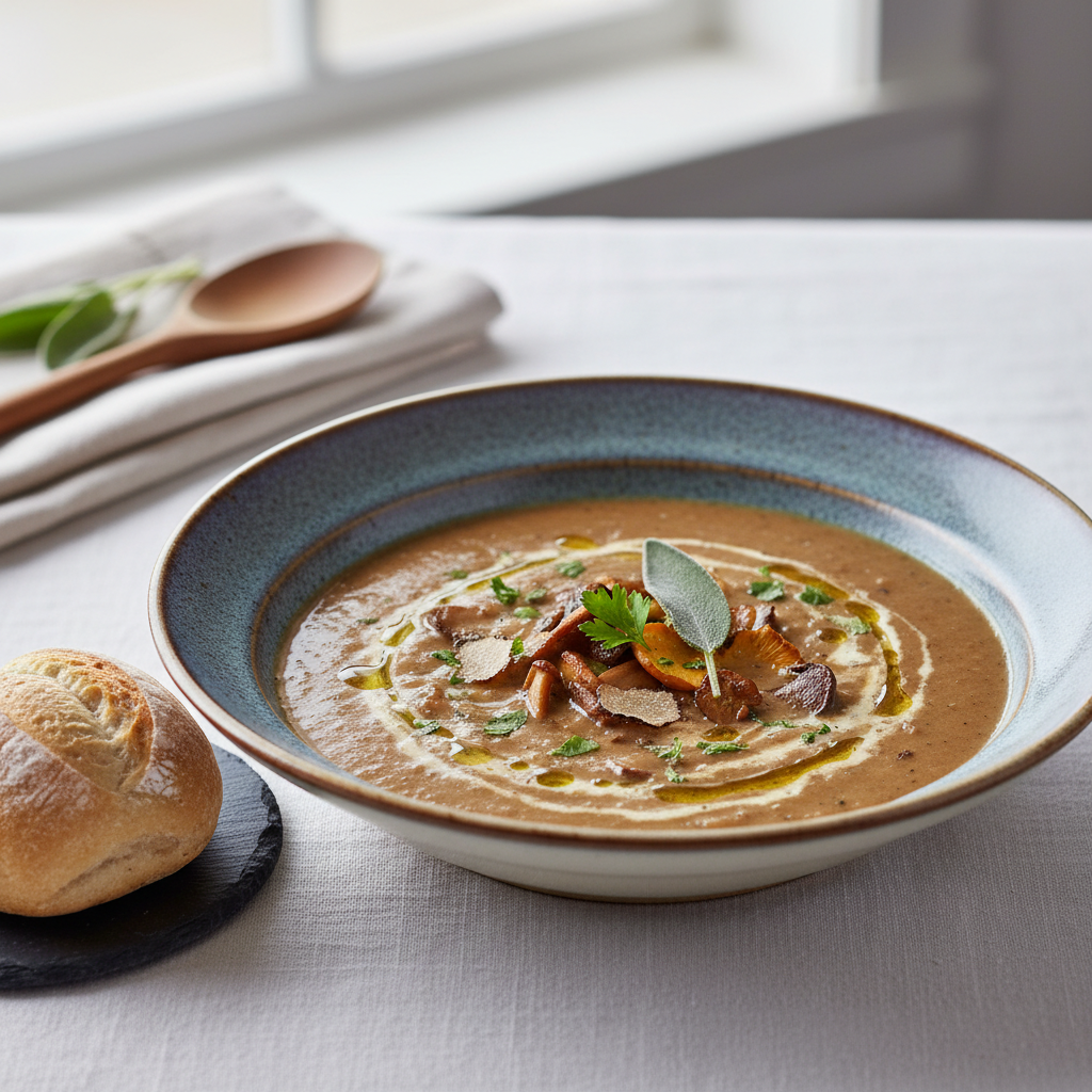 Photo de Recette de velouté de champignons forestier et crémeux