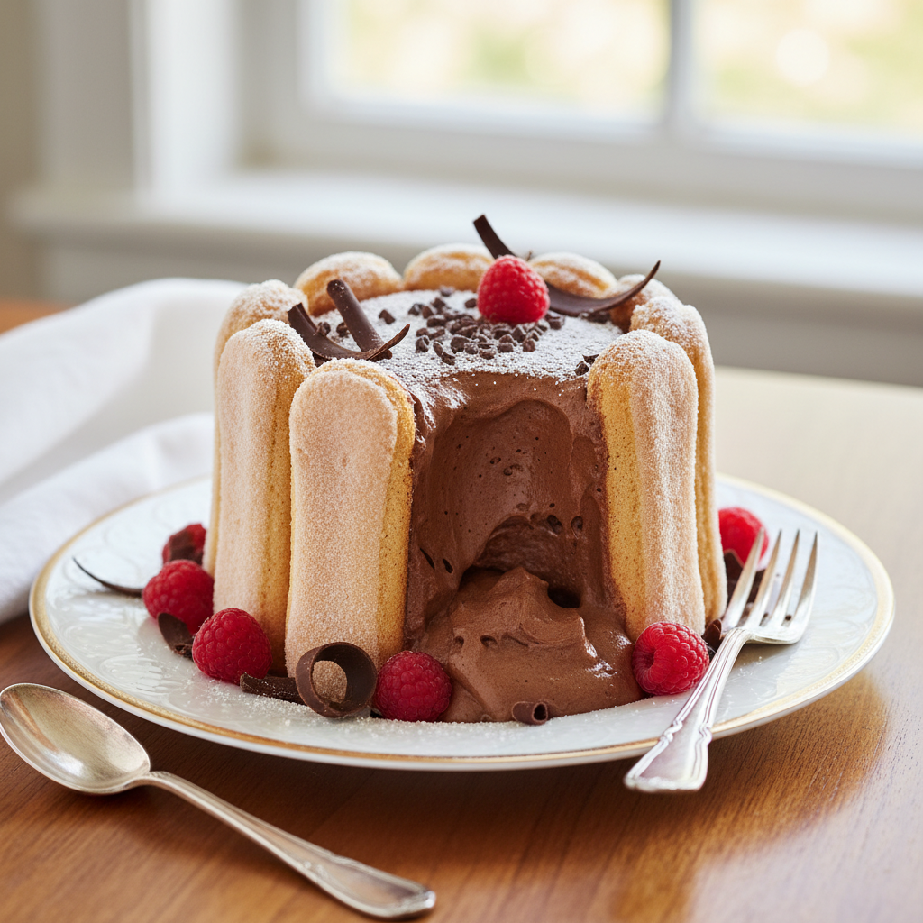 Photo de Recette de charlotte aux chocolats fondante et aérienne