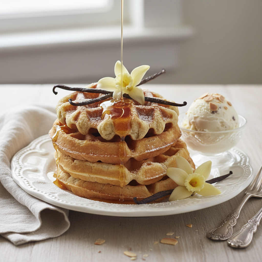 Photo de Recette des gaufres moelleuses au parfum de vanille
