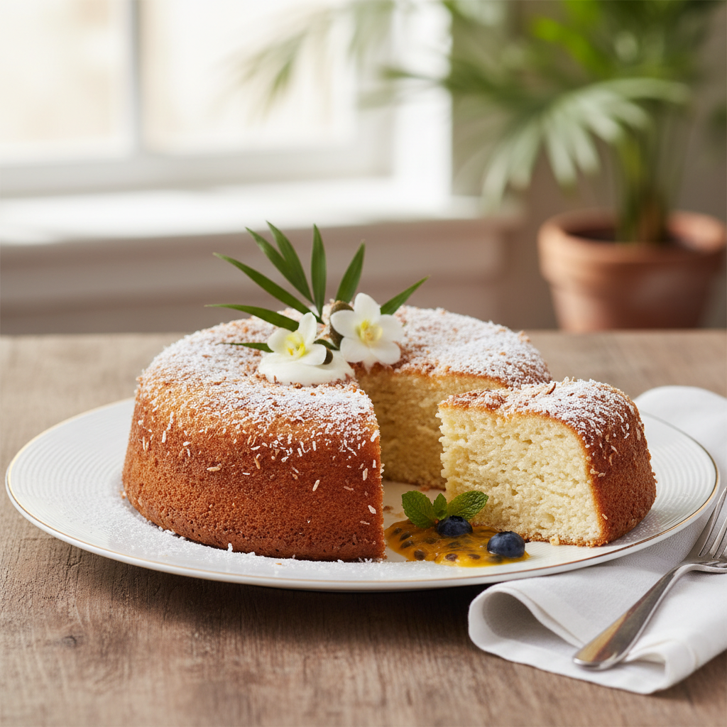 Photo de Recette de gâteau fondant à la noix de coco des îles