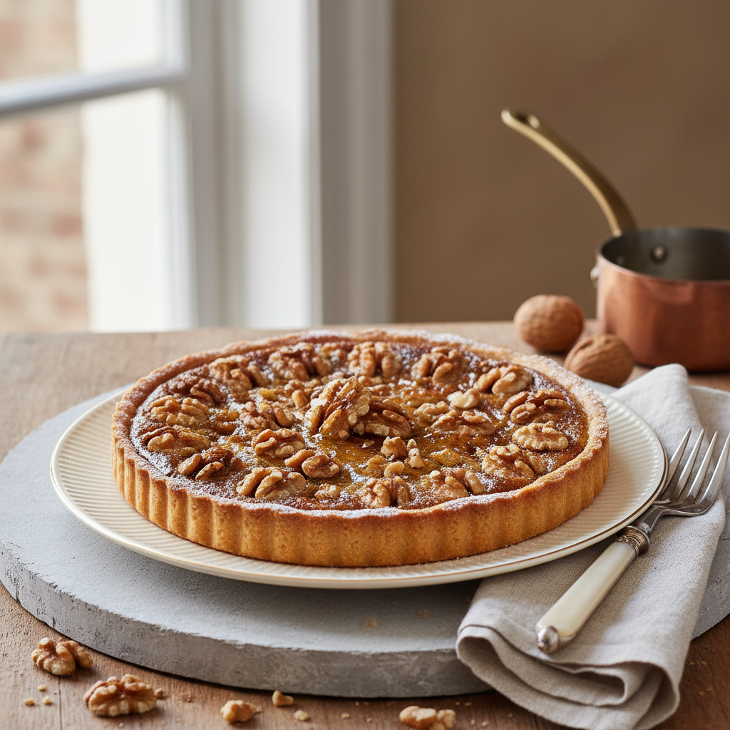 Photo de Recette de la tarte aux noix fondante du Périgord