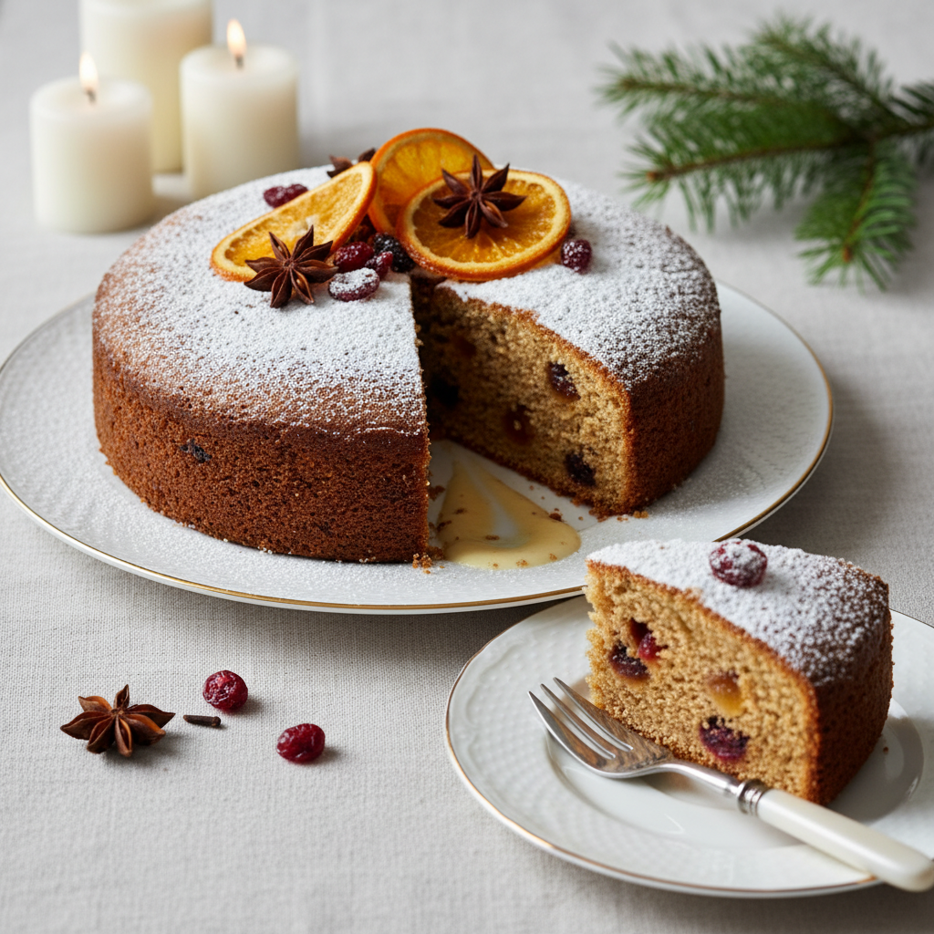 Photo de Recette de gâteau de Noël traditionnel aux épices douces