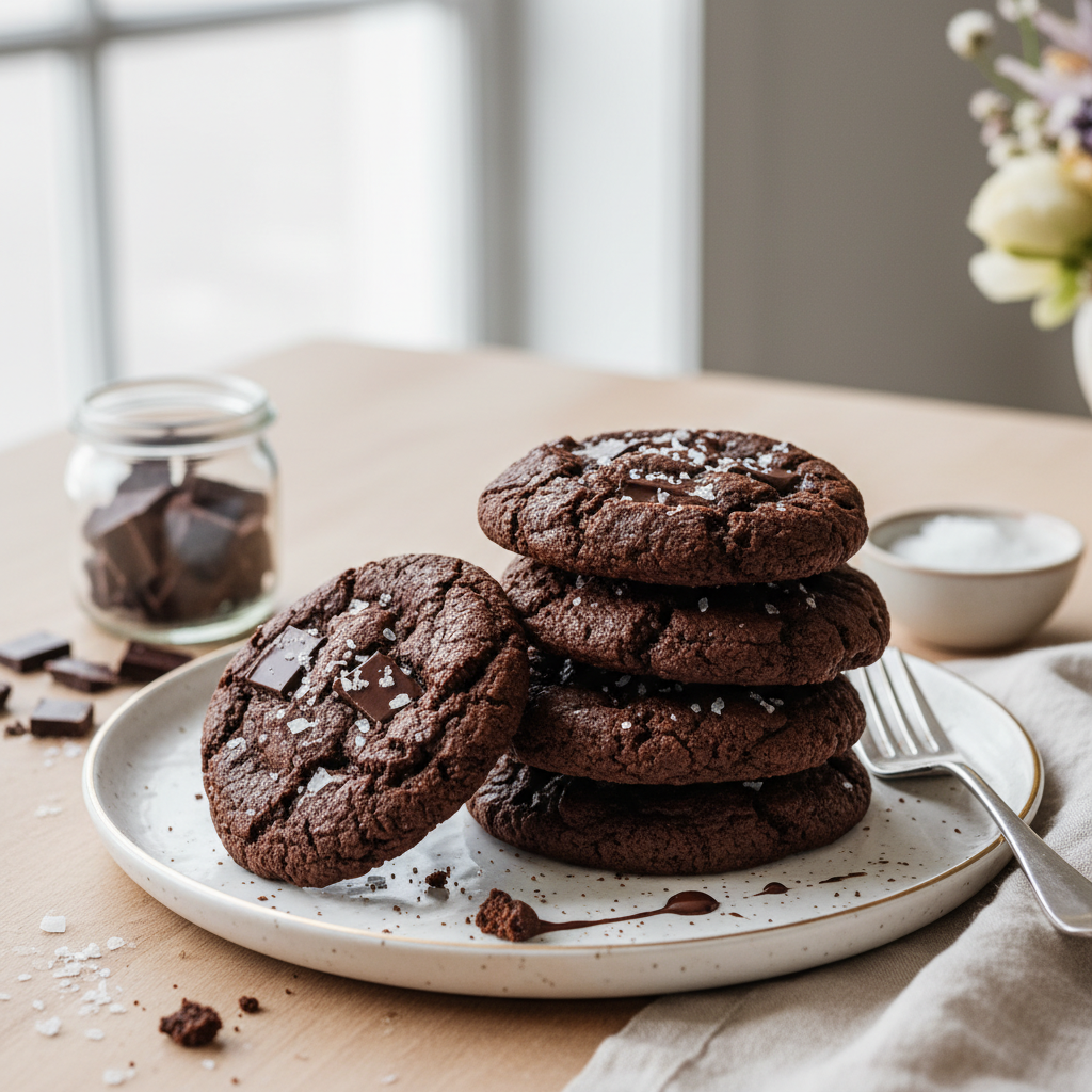 Photo de Recette des cookies au chocolat noir et fleur de sel