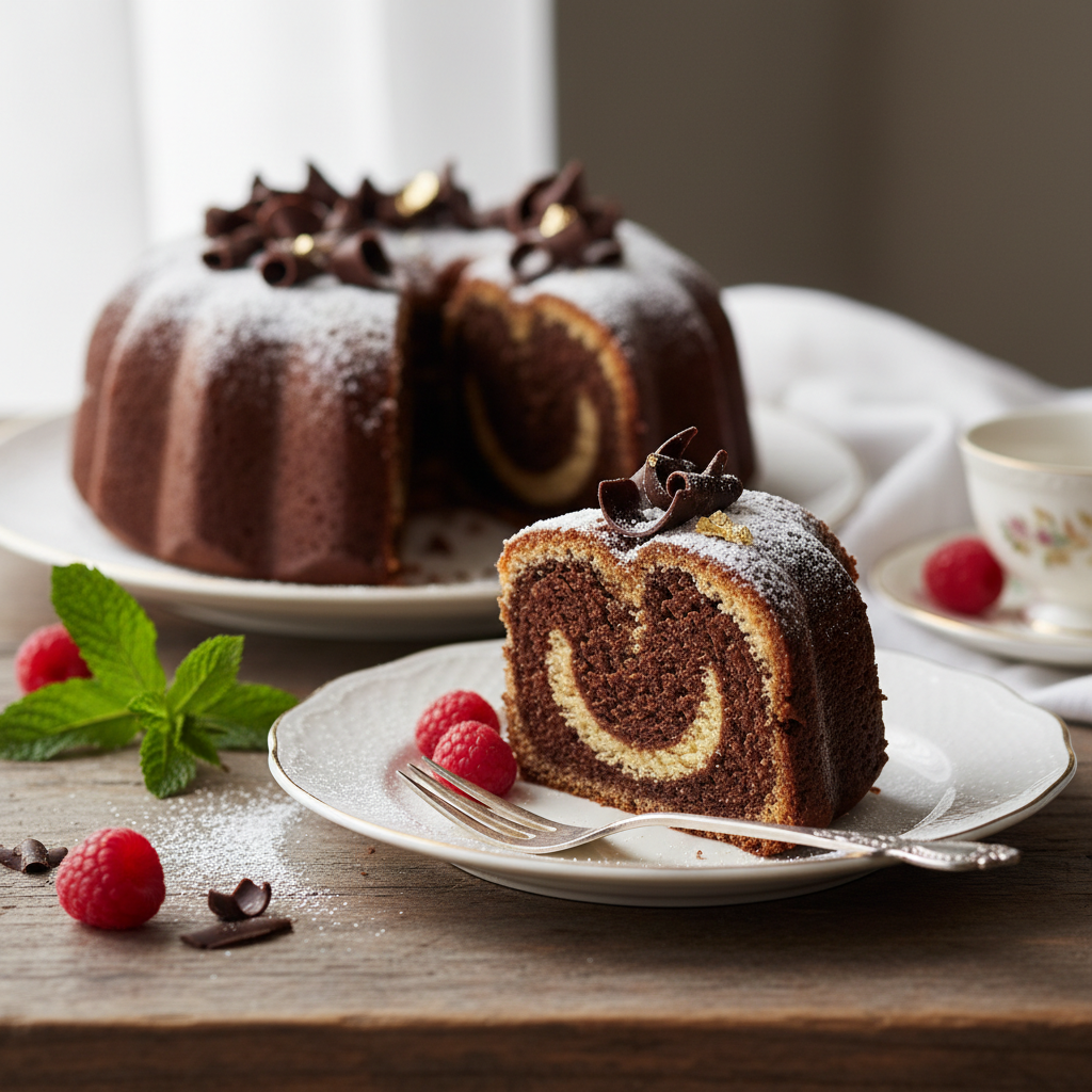 Photo de Recette du marbré au chocolat ultra fondant de grand-mère