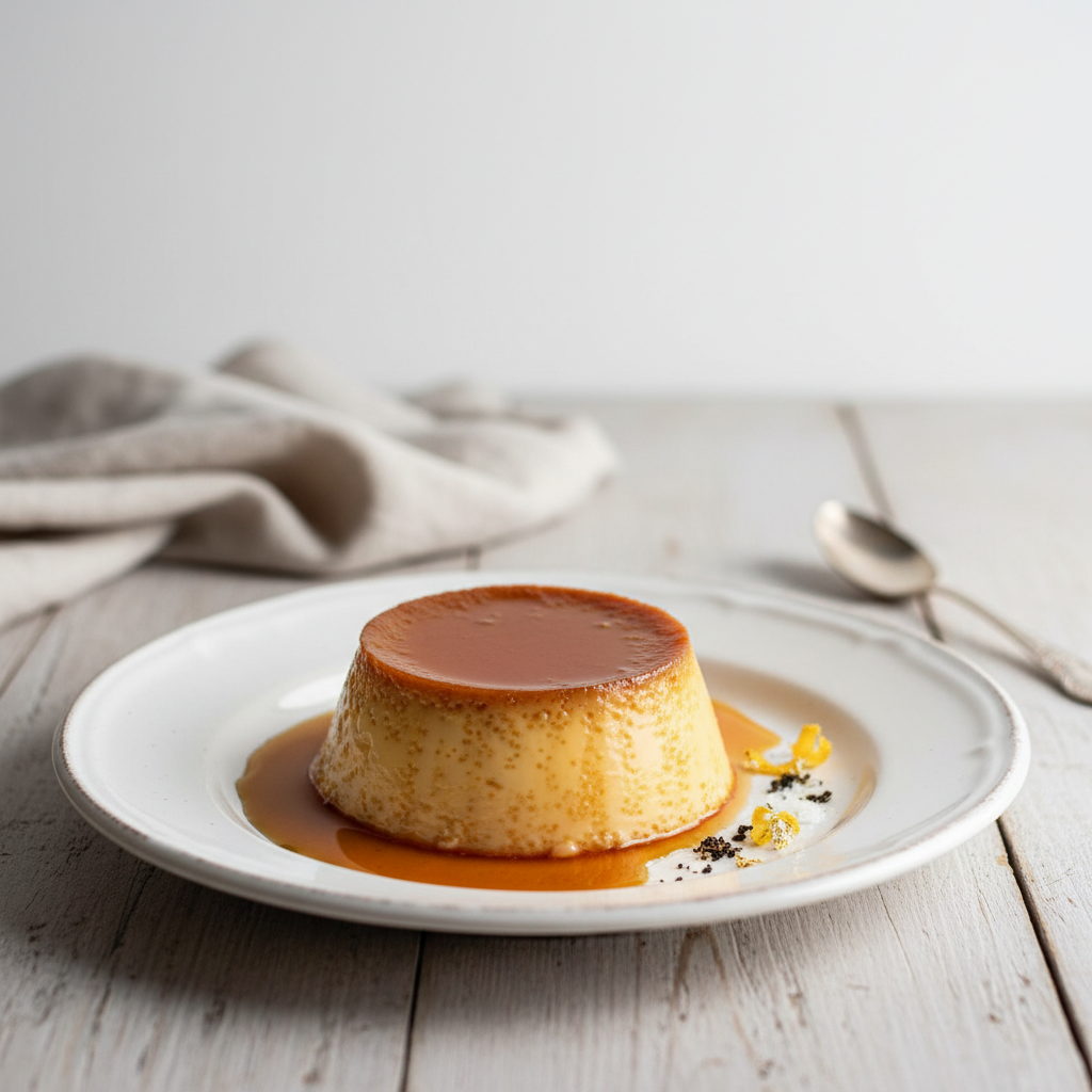 Photo de Recette de flan caramel traditionnel à la vanille