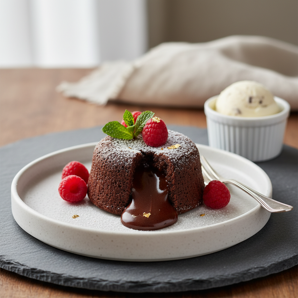Photo de Recette du fondant au chocolat noir au cœur coulant