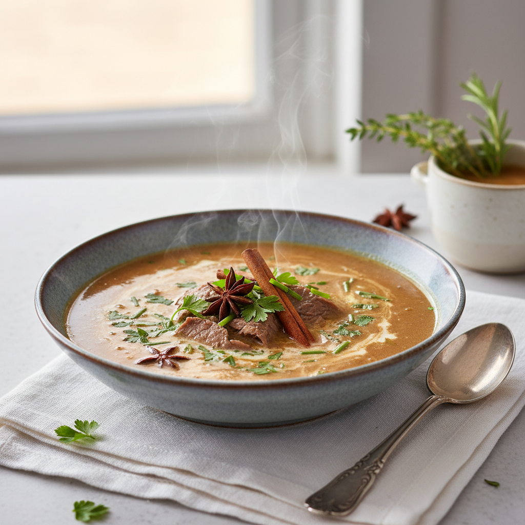 Photo de Recette de bouillon de bœuf traditionnel et parfumé