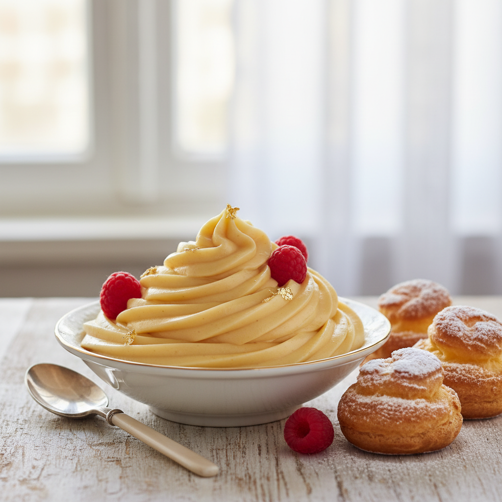 Photo de Recette de la crème pâtissière onctueuse pour choux