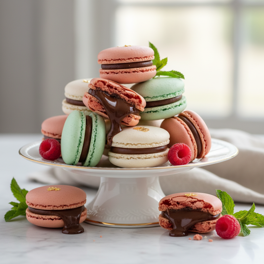 Photo de Recette des macarons parisiens à la ganache fondante
